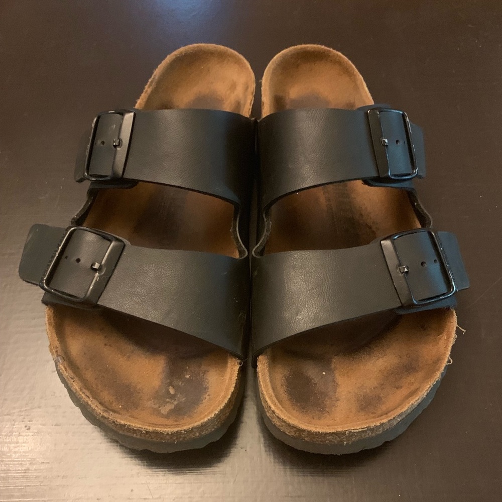 Black Arizona Two Strap Birkenstocks